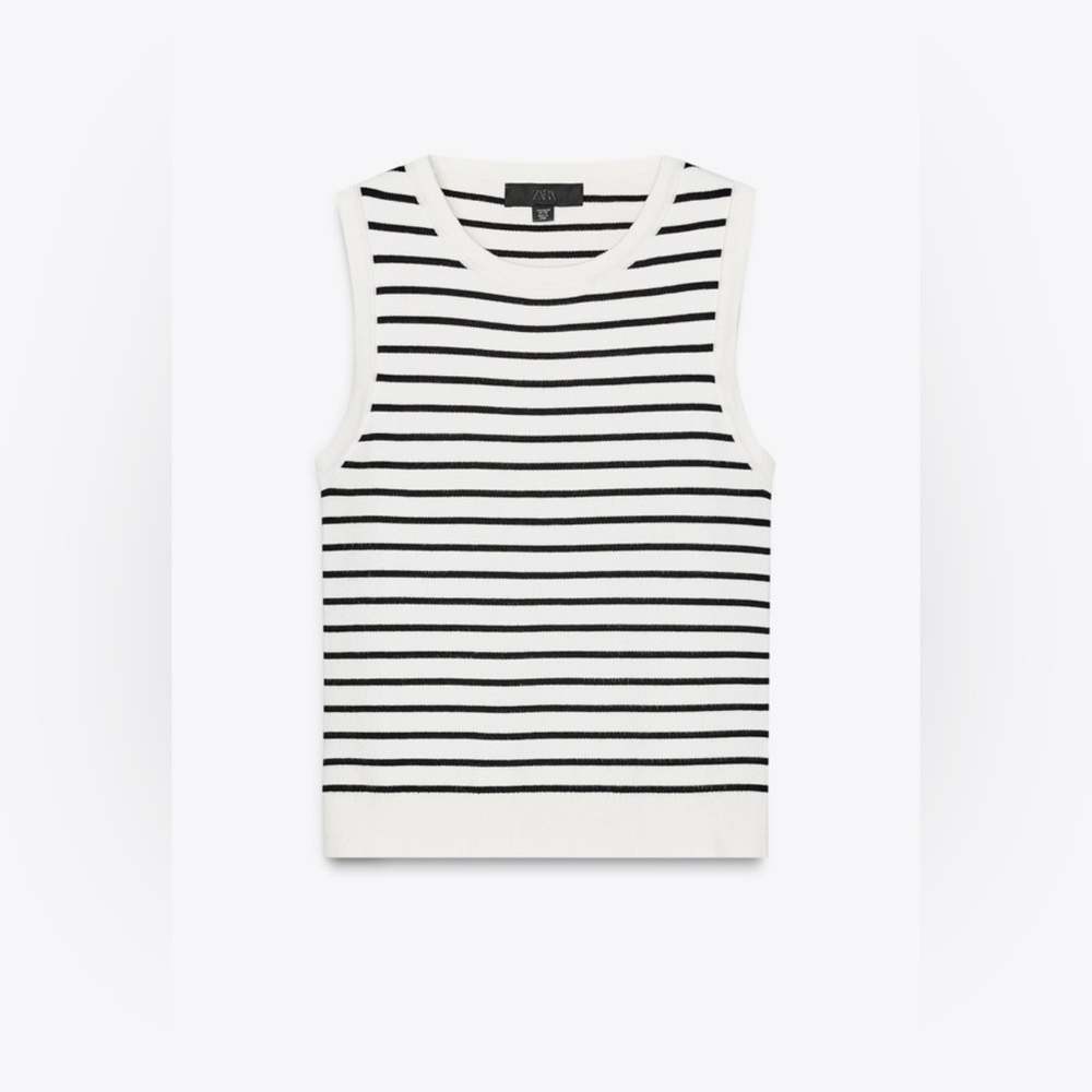 Zara striped basic knit top